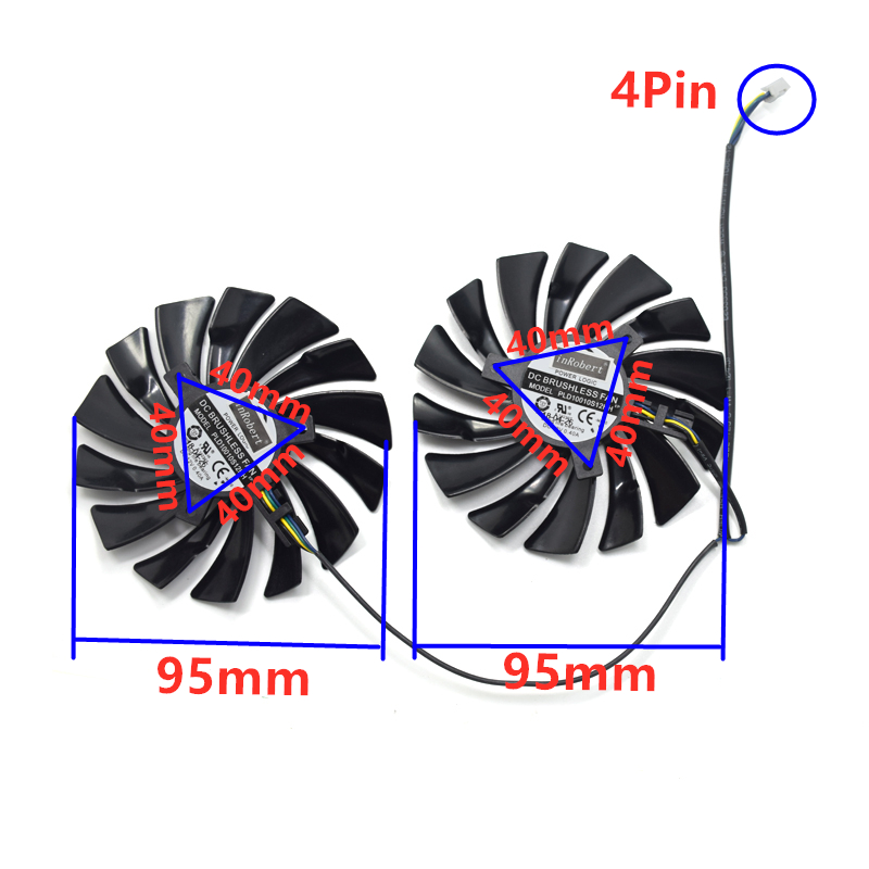 2Pcs 95mm PLD10010S12HH Video  - огляд і ціна Cpu Fan